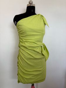 Lime Green One-Shoulder Dress
