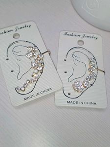 Crystal Ear Cuff Set - Sparkly Chin Earring