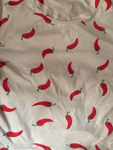 Chili Pepper Print Crop Tee