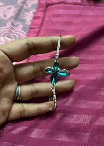 Silver &amp; Teal blue Necklace, Earring Combo