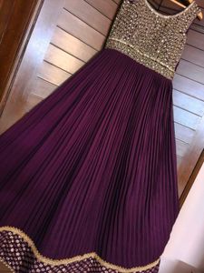 Festive Crepe Embroidered Women Ethnic Gown Set