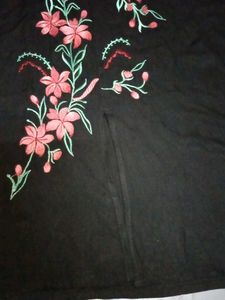 Black Floral Embroidered Dress