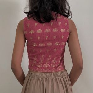 Rose Gold Floral Crop Top