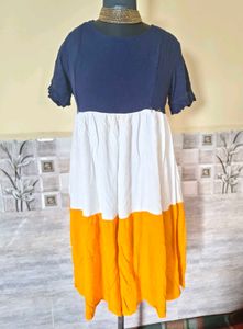 Cute Color Block Dress for Breast feeding Moms