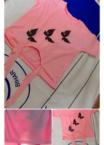 Pink T_shirt Butterfly