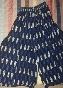 Leaf Print Palazzo Cum Skirt