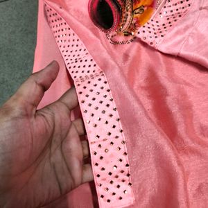 Peach Colour Saree