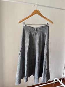 Asymmetrical Fold Pleat MIDI Skirt