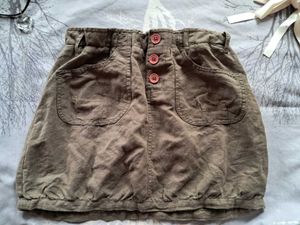 y2k Olive Green Pocket Skirt