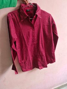 Maroon Patterned Shirt