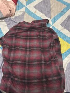 ZARA Red Plaid Flannel Shirt