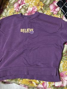 Purple &#39;Believe&#39; Sweatshirt