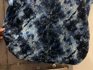 Smocked Blue Printed Top