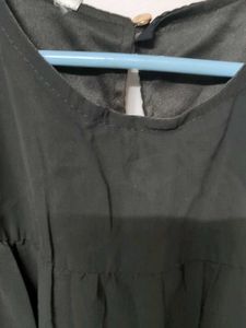Black Tiered Long Sleeve Dress
