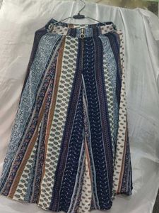 Boho Print Wide Leg Palazo Skirt