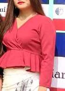red Peplum Top
