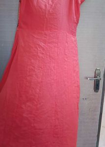 Coral Embroidered Anarkali Dress