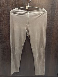 Suede Zip-Front Pants