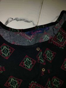Patterned Black Dress