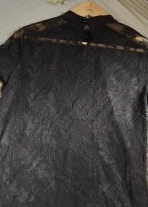 Black Lace Long Sleeve Top