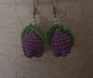 Handmade Crochet Tulip Earrings
