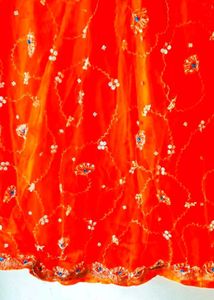 Beautiful Orange Net Lehenga Set