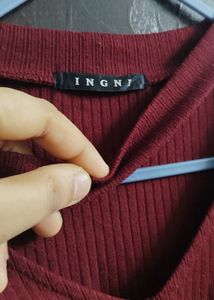 Maroon Choker Neck  Top
