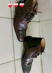 Leather Wingtip Ankle Boots