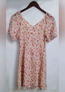 Pink Heart Print Dress (Women)