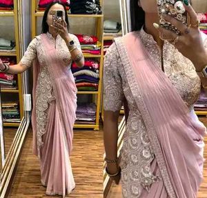TRENDY PEACH SAREE💕