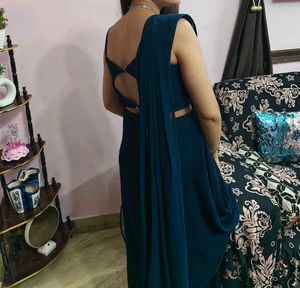 Elegant Blue ready to wear Saree