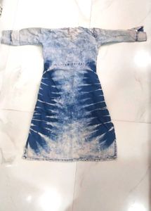 Denim Print Girl&#39;s Dress