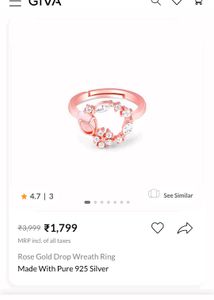 giva 925 silver Rose Gold color Wreath Ring