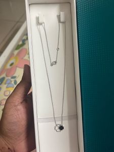 Authentic White Gold Necklace with Clover Pendant