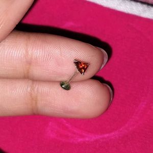 Garnet 925 Sterling Silver Flat Bottom Nosepin