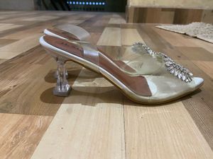 Clear Heels with Rhinestone Detail