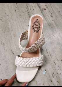 White Foot Love Braid Heels