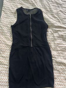 Chic Black Mesh Dress