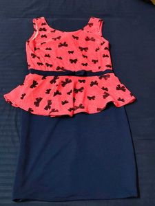 Cute Bow Print Dress
