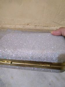 Silver Glitter Clutch