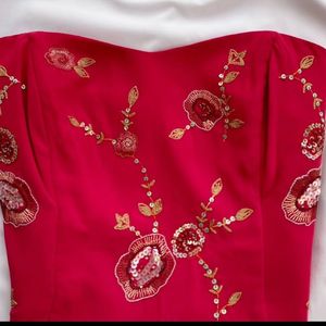 Pink Embroidered Corset
