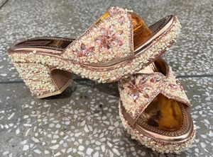 Embellished Gold Heels