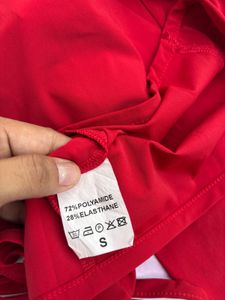 Red Tie Front Top