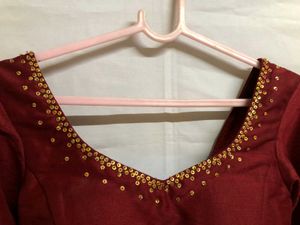 Maroon Embellished Blouse