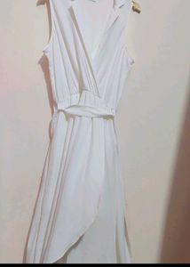 White Cut Sleeves Dress For 36 Bust