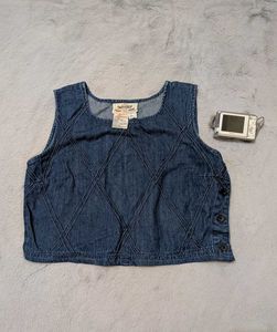 90s VTG denim sleeveless top