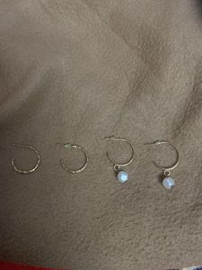 Pearl Drop Hoop Earrings