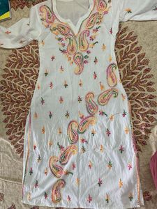 White Embroidered Kurti