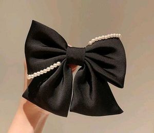 Pearl Black Hair Bow