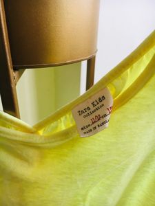 ZARA Brand back Patterned Lemon Yello Tank Top.
